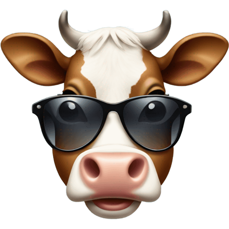 Cow with sunglasses and earrings  emoji