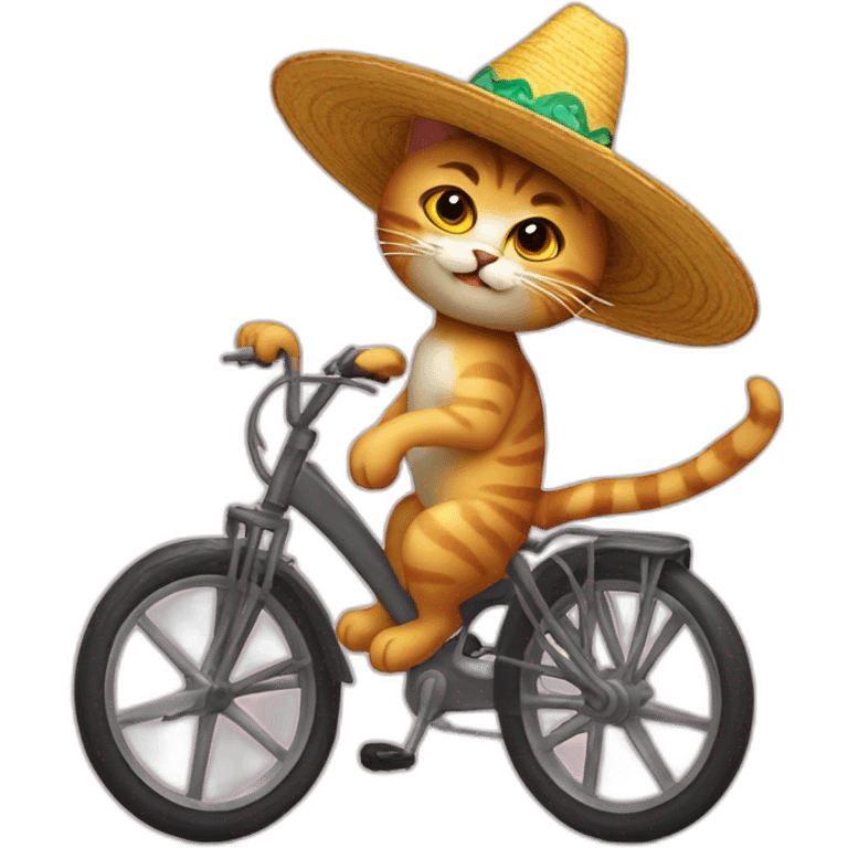 Cat sombrero on bike emoji