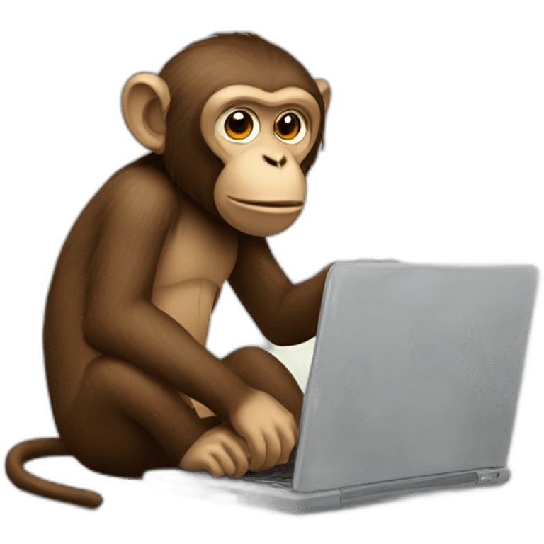 Monkey using a laptop emoji