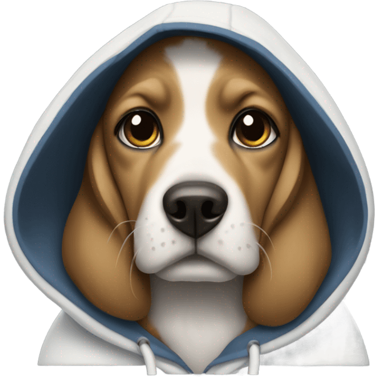 Dog wearing hoodie emoji