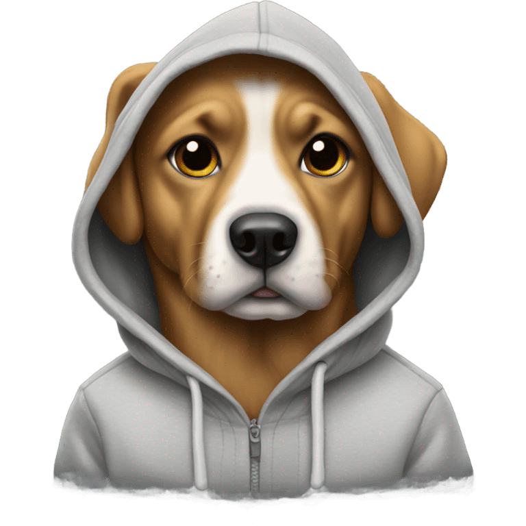 Dog wearing a hoodie emoji