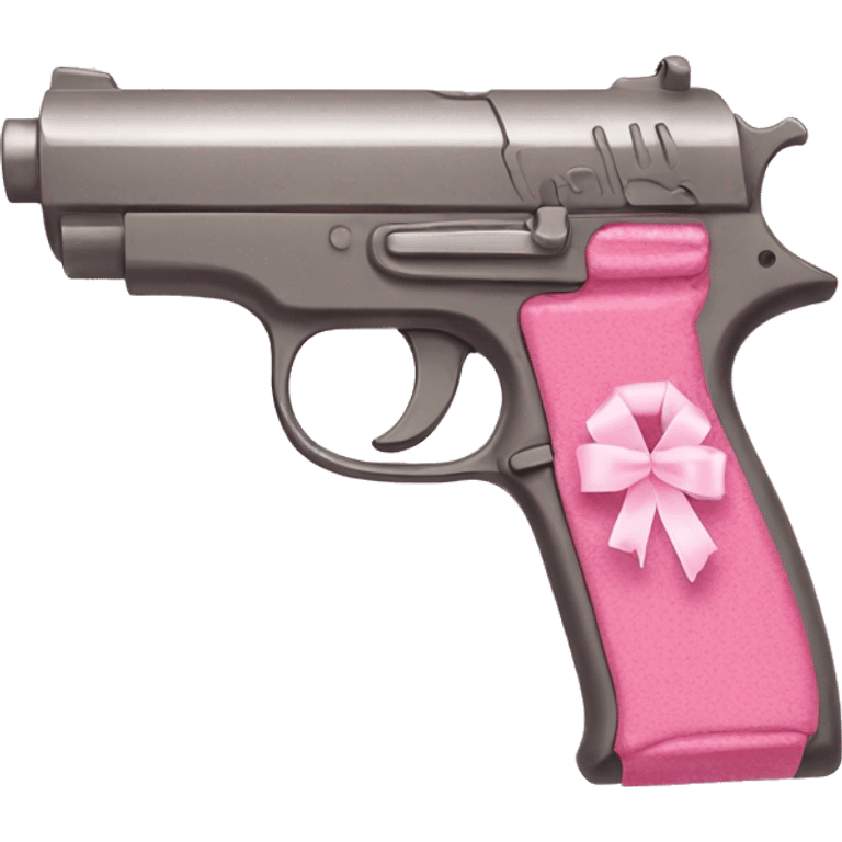 pink pistol with a pink ribbon emoji