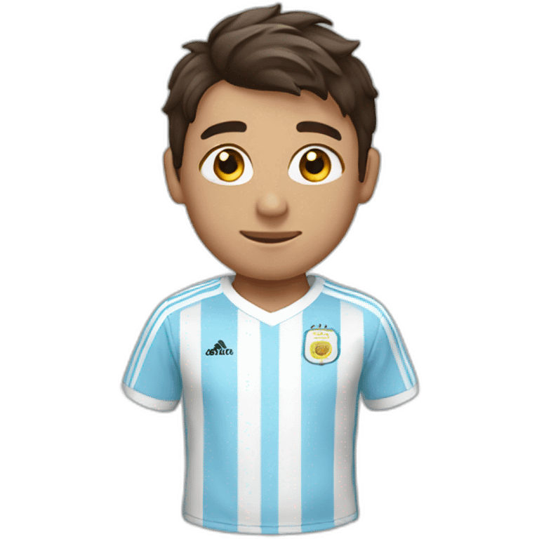 A boy in an Argentinian shirt emoji