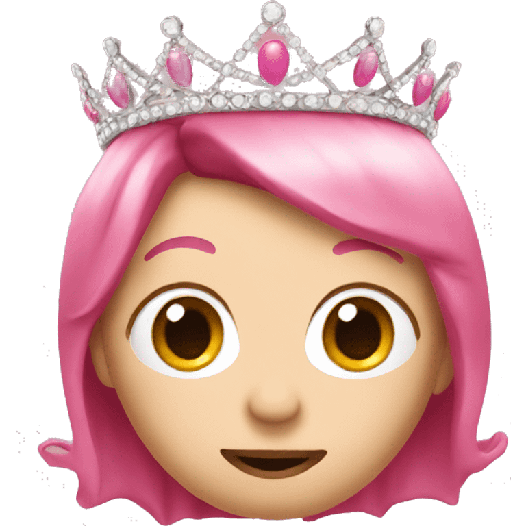 A pink bean with a tiara emoji