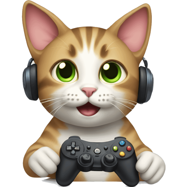 Cat playing video games emoji