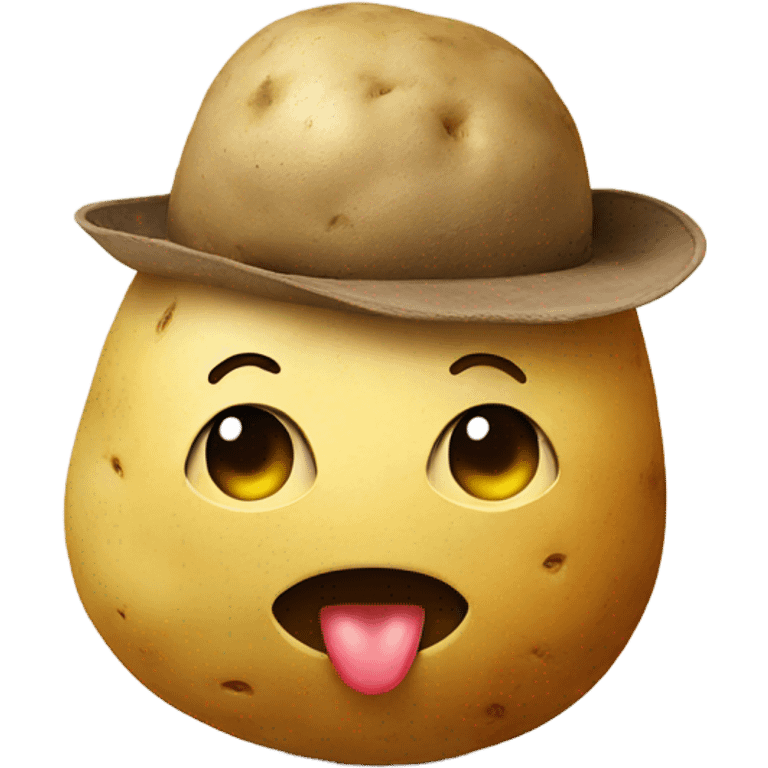 potato with a smiley face wearing a hat emoji