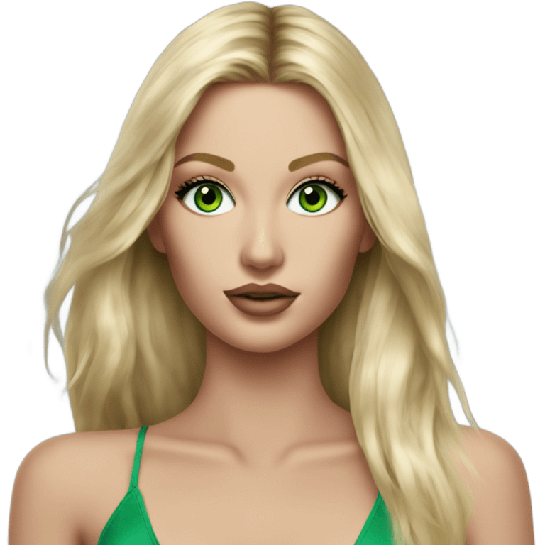 Realistic victoria secret model blonde green eyes  emoji