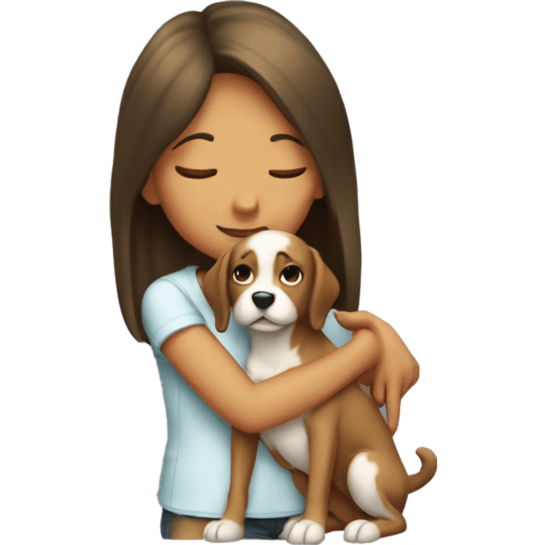 Girl kissing a dog  emoji