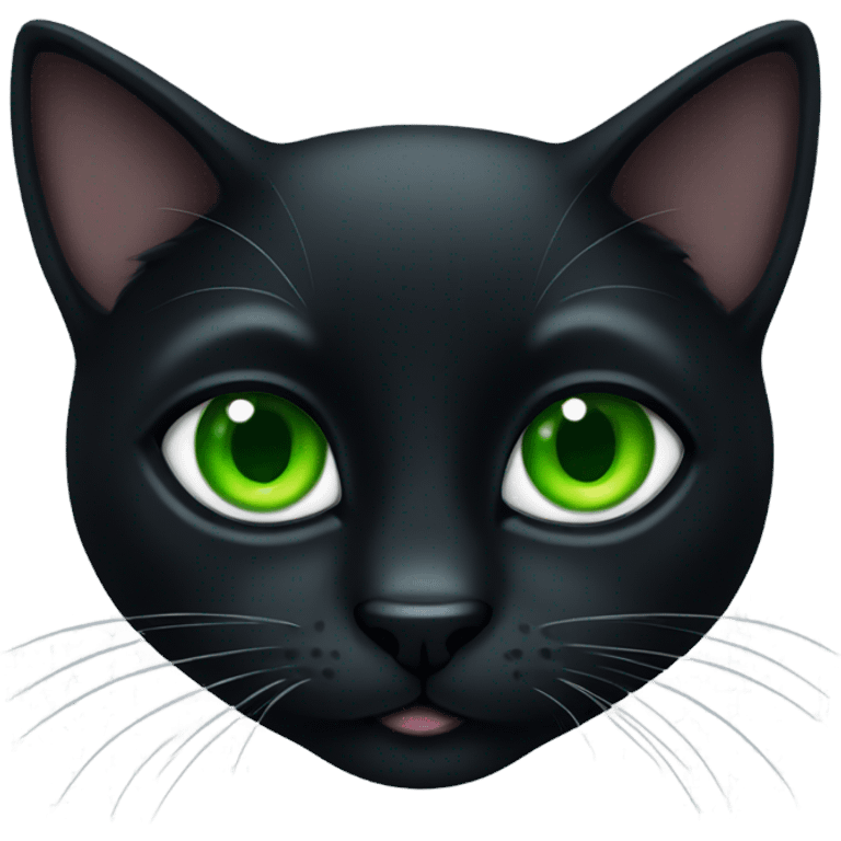 black cat with green eyes emoji