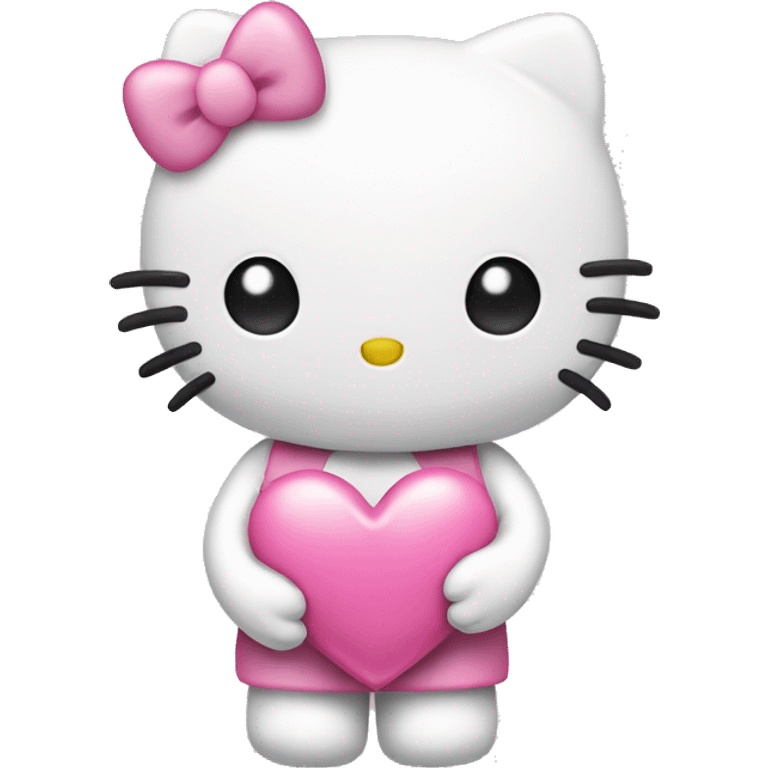 hello kitty holding pink heart emoji