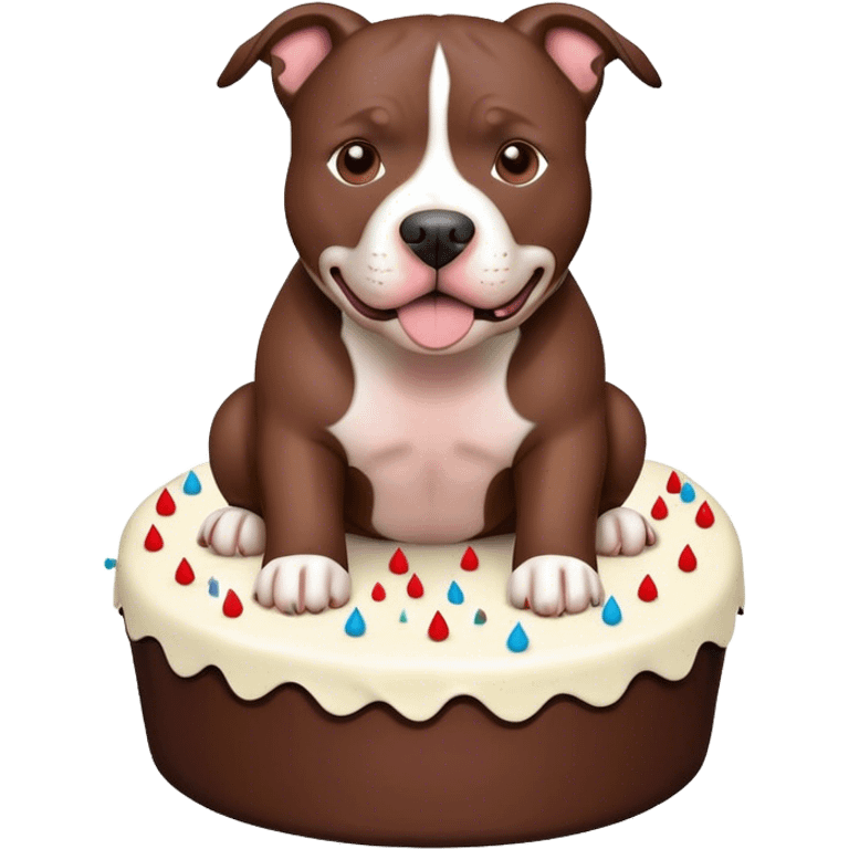 Pitbull birthday cake emoji