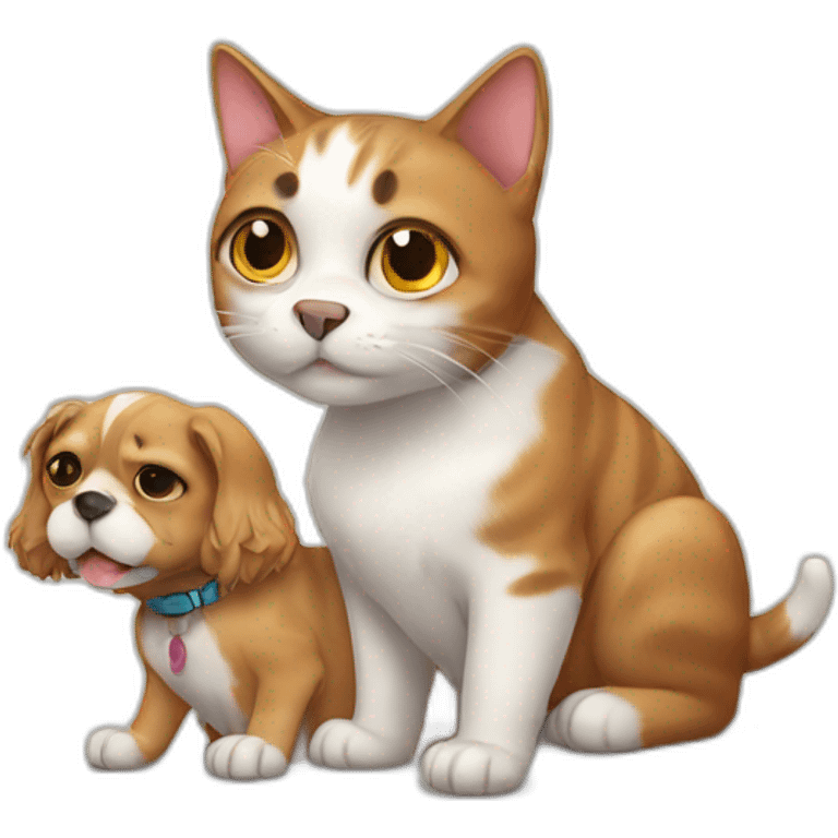 Cat with dog  emoji