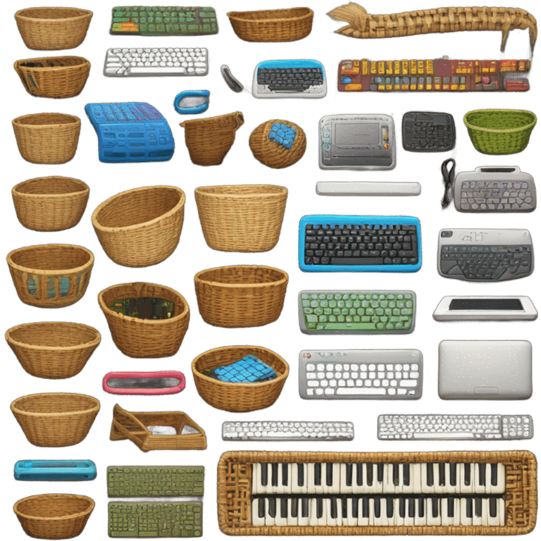 a basket full of keyboards emoji