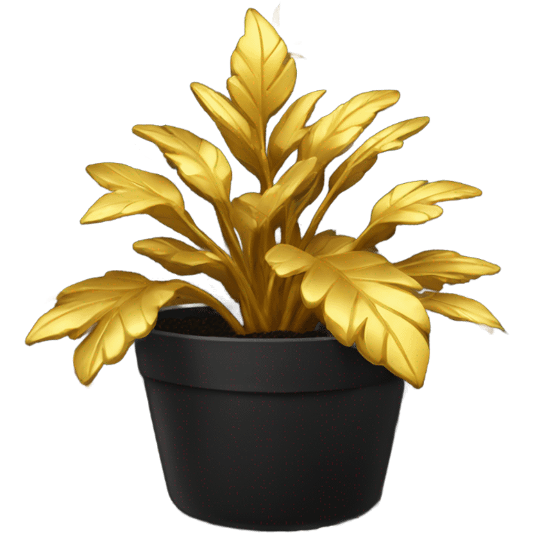 golden plant in b lack pot emoji