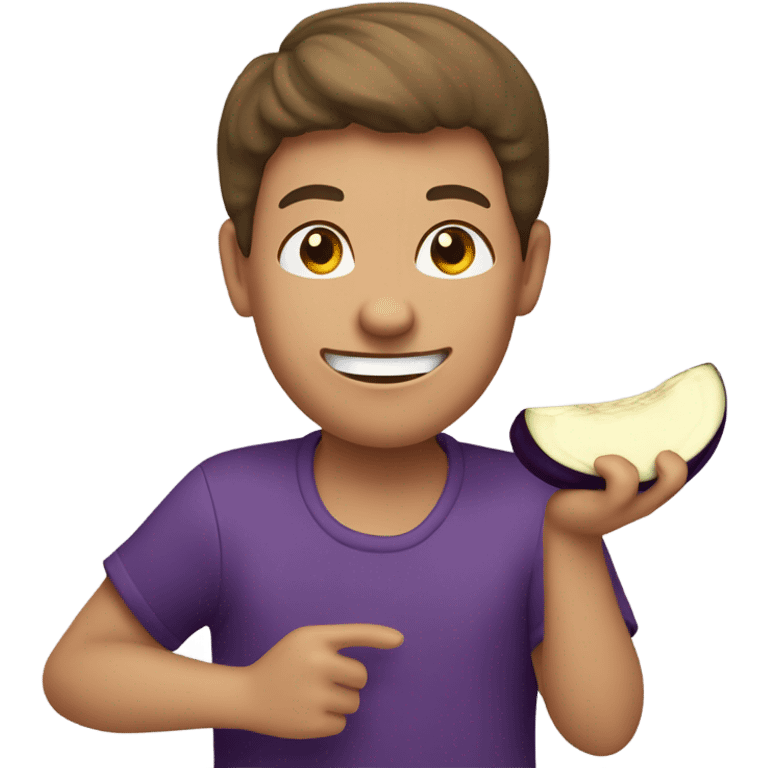 person eating eggplant  emoji