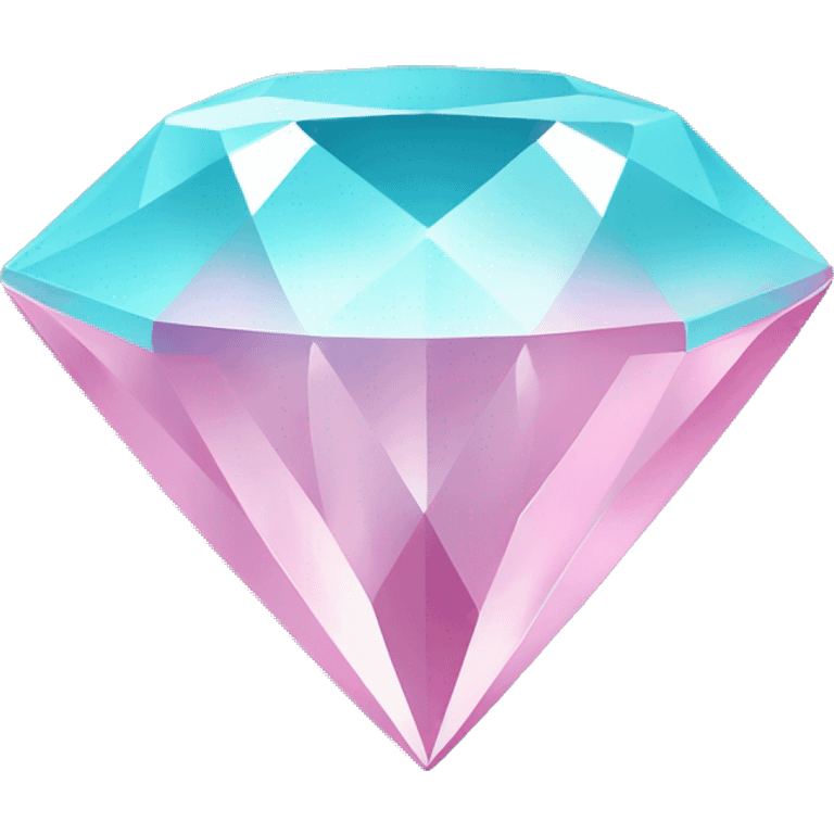 Pink diamond with blue and aqua colour  emoji