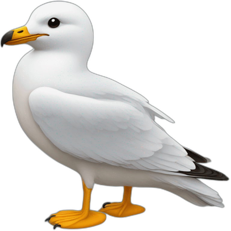 une mouette posé sur une épaule d'ours emoji