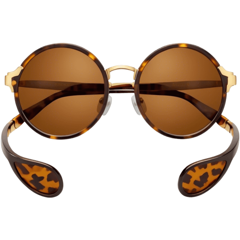 A pair of round-framed sunglasses with brown lenses emoji