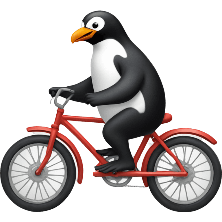 Penguin riding a bike emoji