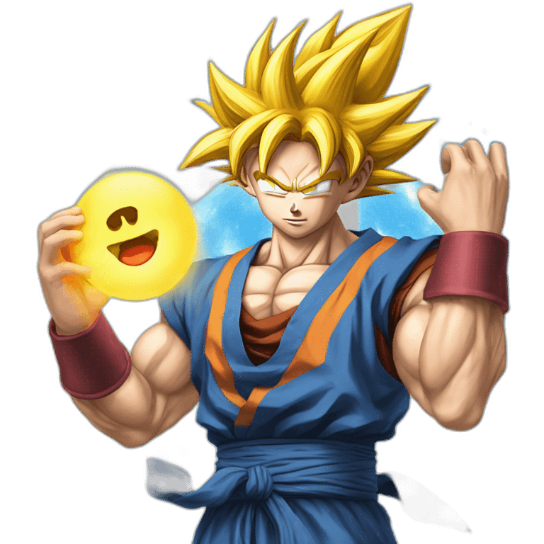 Goku with the super sayadin god emoji