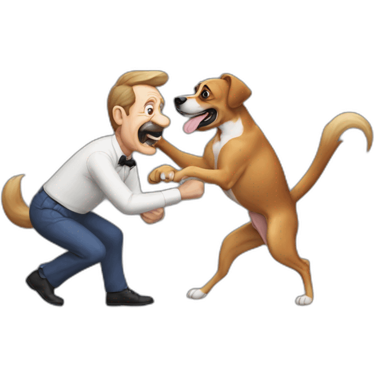 Chuckle Brothers fighting a dog emoji