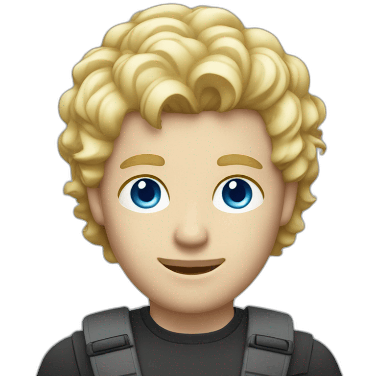 blonde male with macbook, slightly curly hair and light facial hair blue eyes and undercut haircut emoji