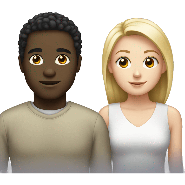 Black guy and white girl emoji