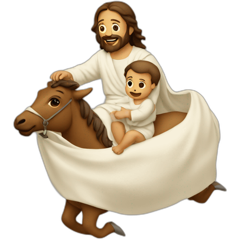 jesus riding an infant emoji