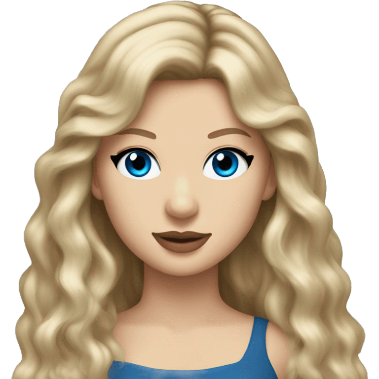 taylor swift with long hair and blue eyes emoji