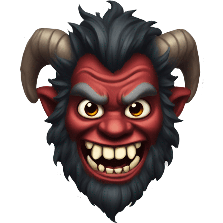 Krampus with a menacing smile emoji