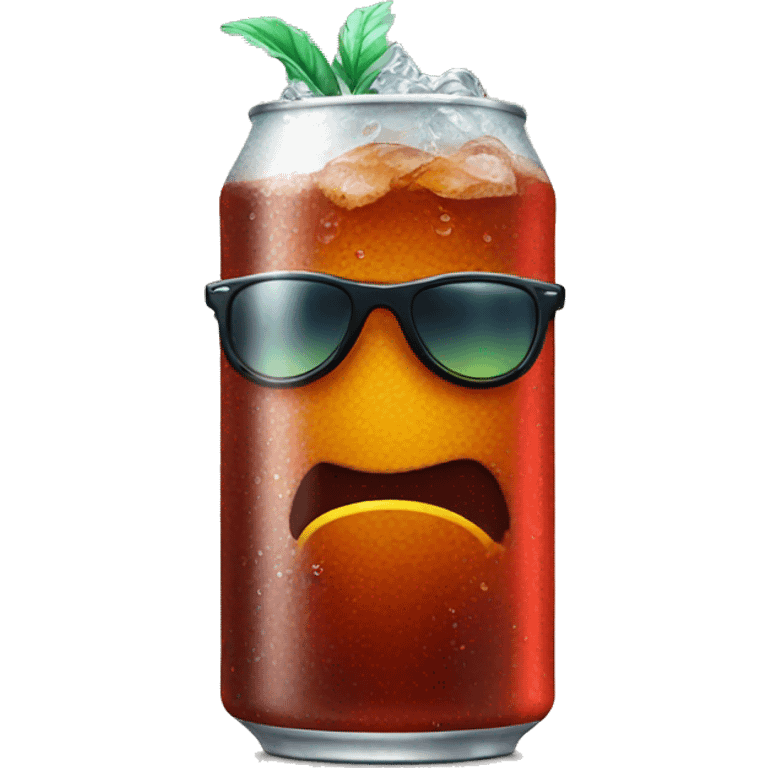 Coke soda with sunglasses emoji