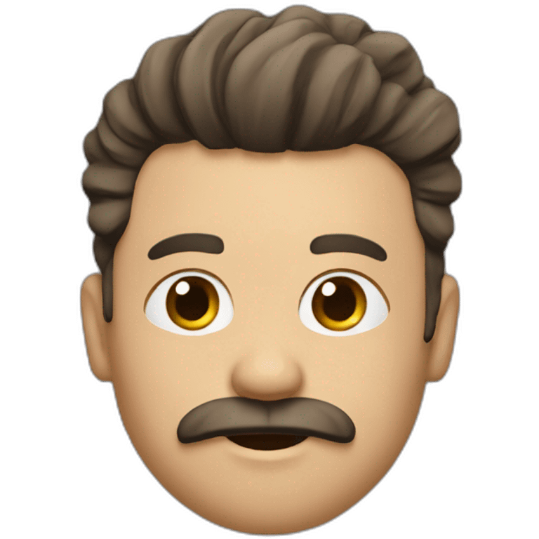 A xhite man with stick hair in the side and à little mustache emoji