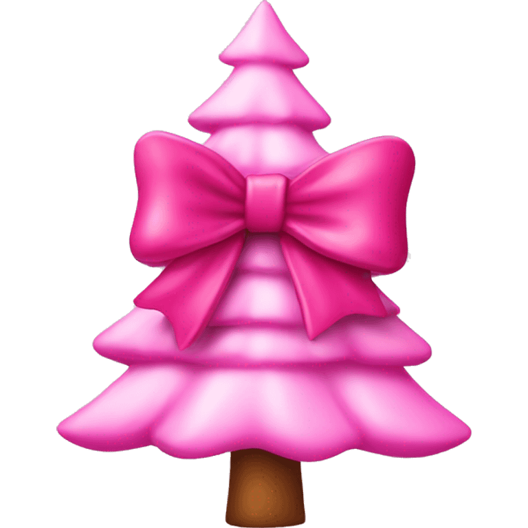 Pink bow on pink Christmas tree emoji