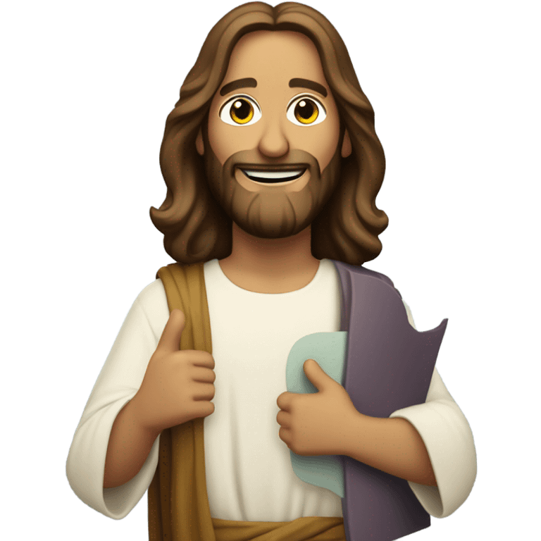 Jesus holding a pretty sign that says don’t crash out emoji