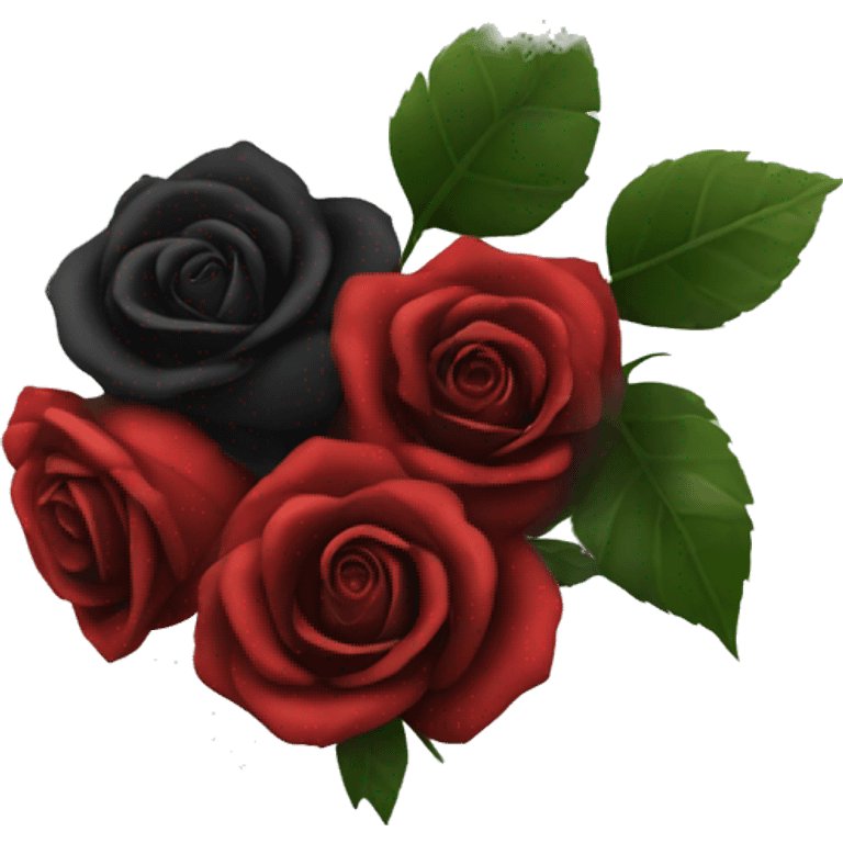 bouquet of black and red roses  emoji