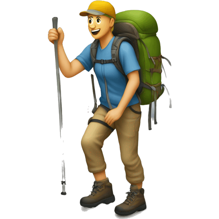 a hiker on a shallow ascent emoji