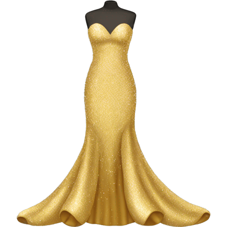 Golden glittery prom dress emoji