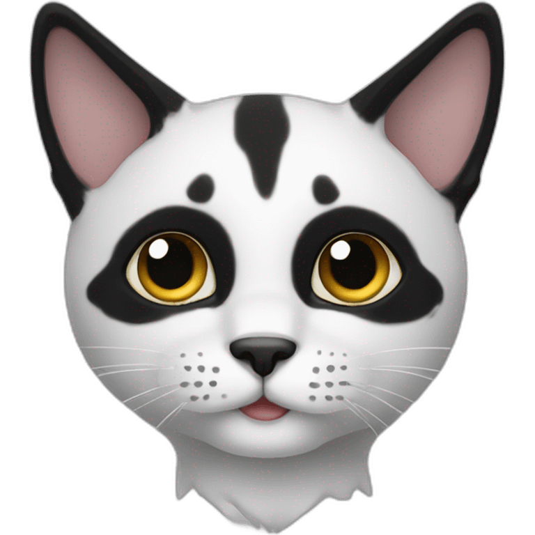 white black large spot cat emoji