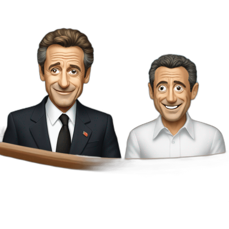 sarkozy and tromp on a jboat emoji