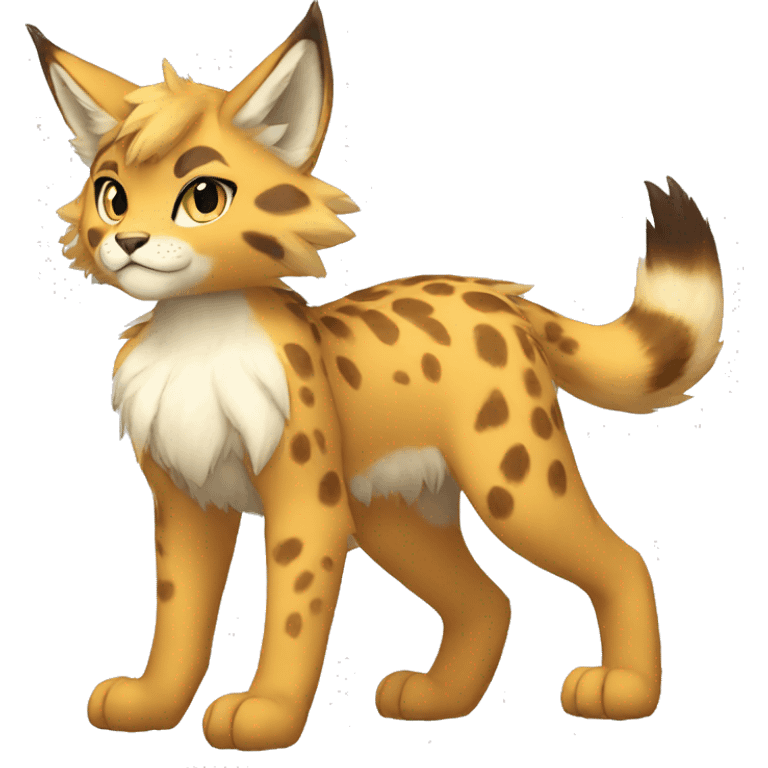 Anthro Fur-Sona Lynx-Fakémon Full Body emoji