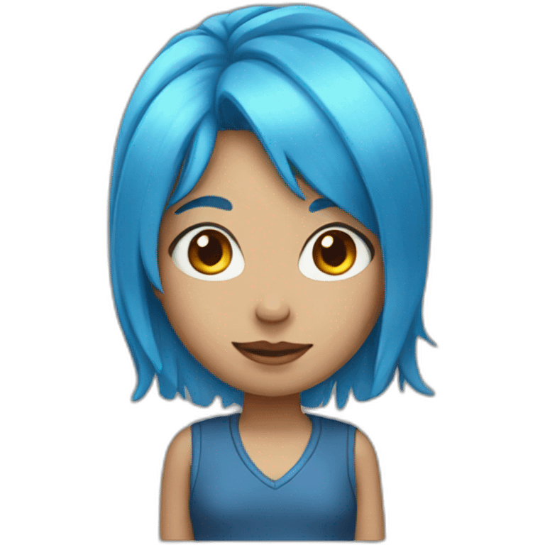 girl with blue hair emoji