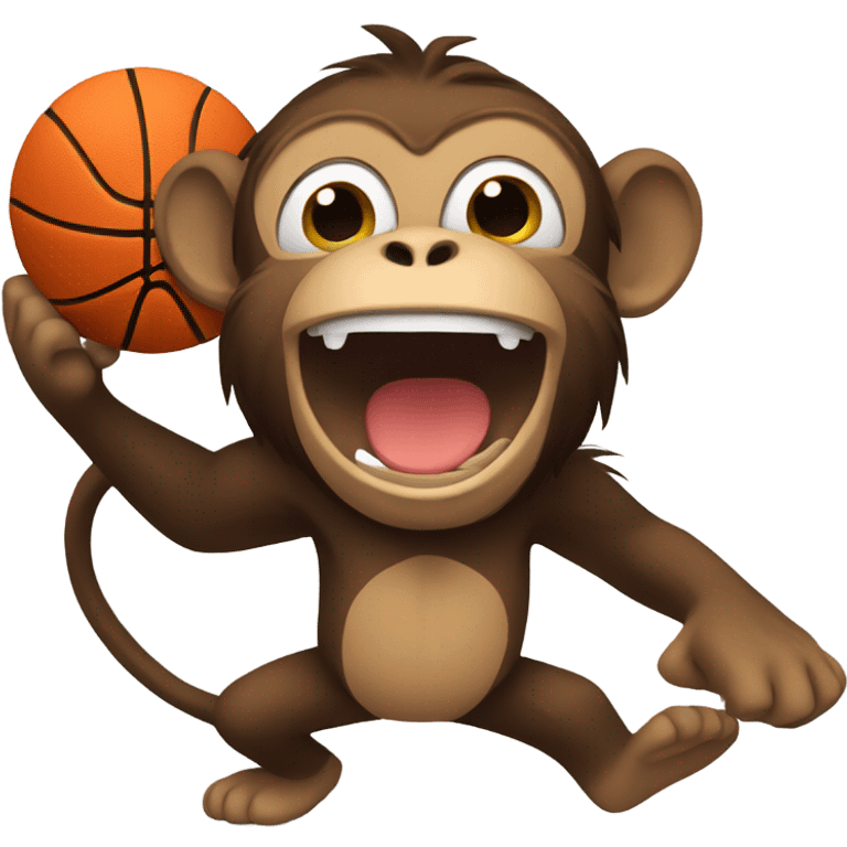 Monkey with a basketball emoji