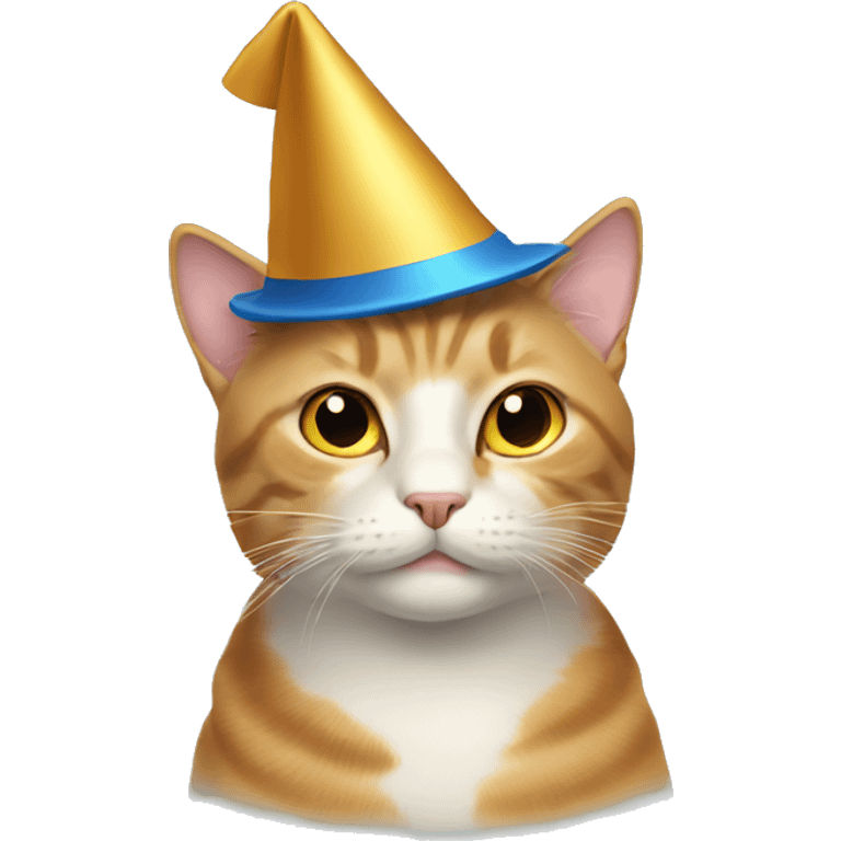 cat in a New Year's hat emoji