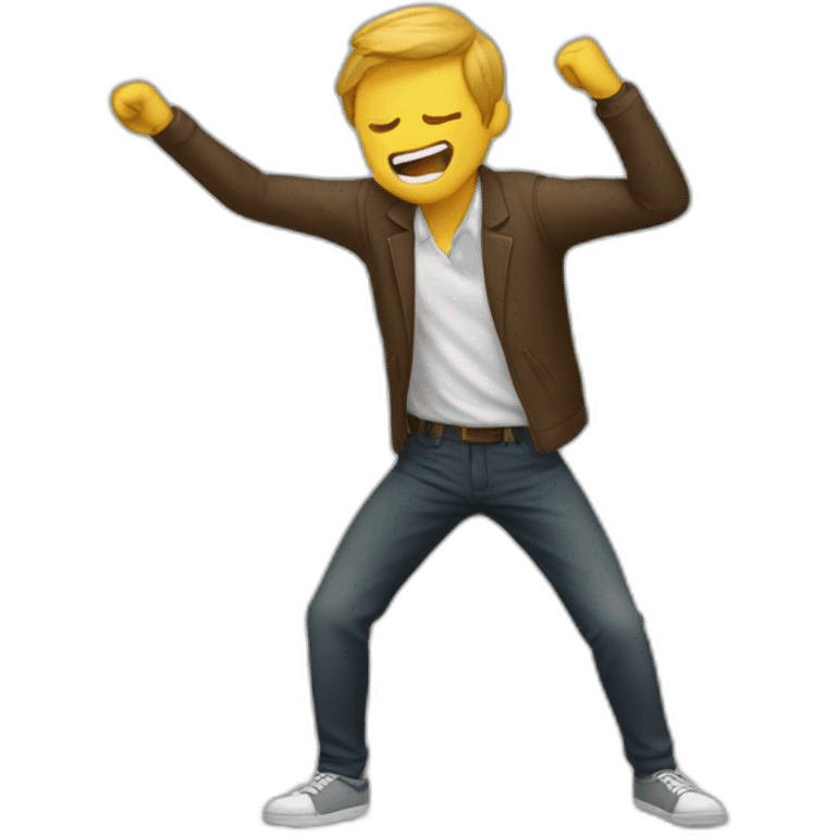 Homme qui fait un dab emoji