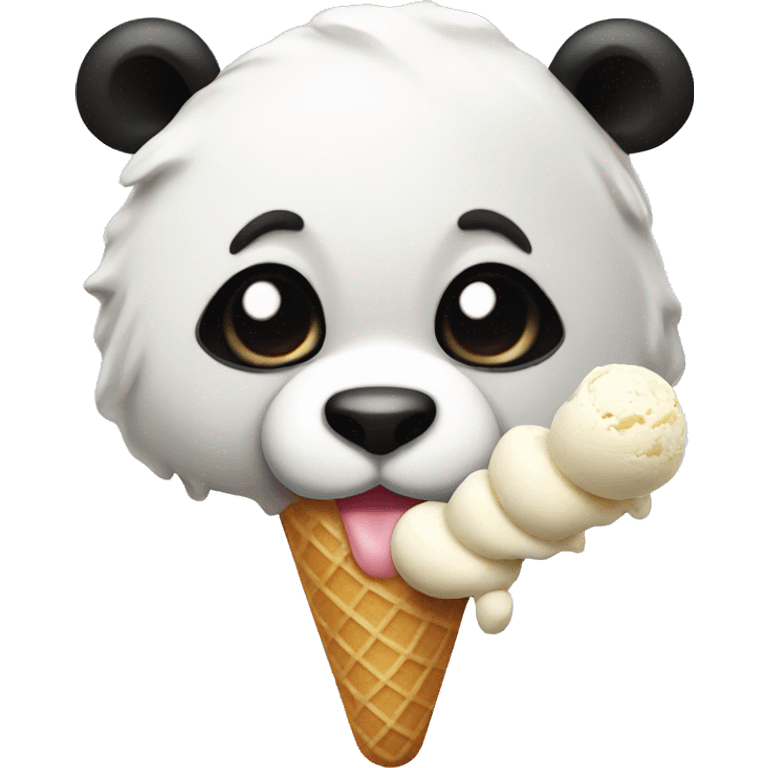 Ice cream eating a panda  emoji