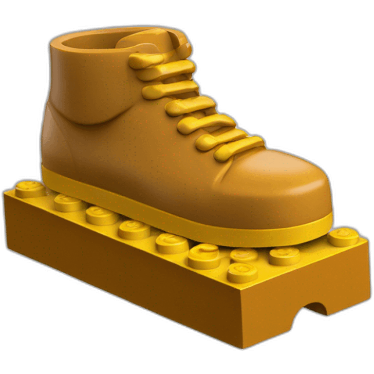 a foot above a lego brick emoji