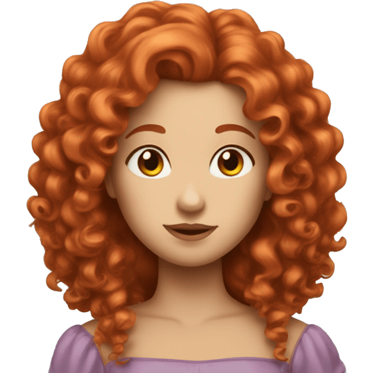 Princess with curly red hair headshot emoji