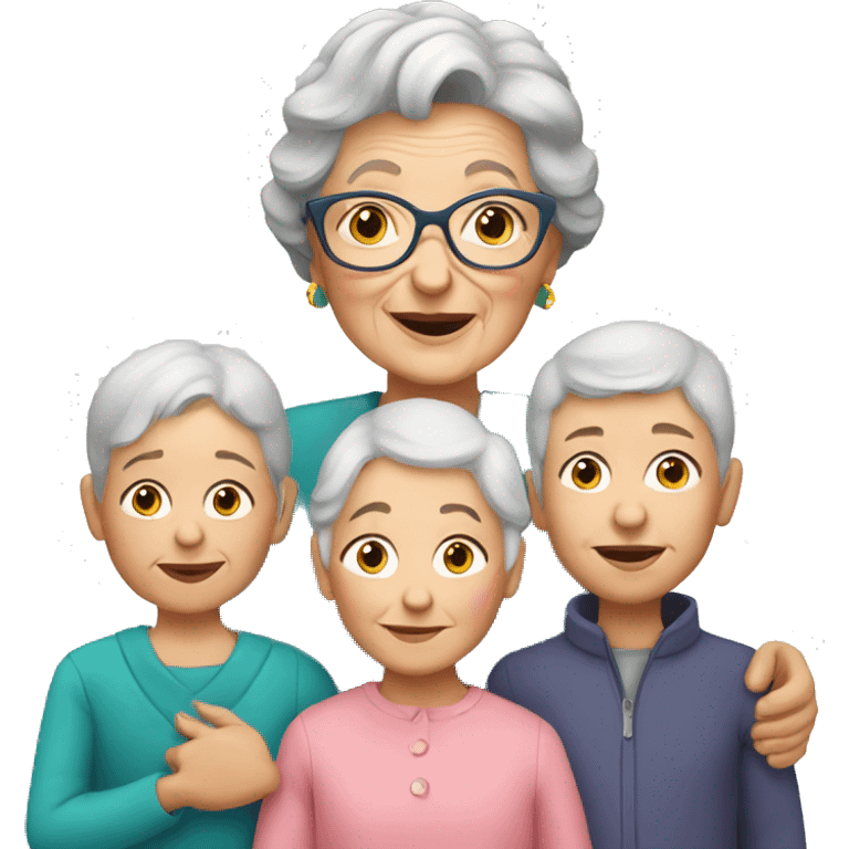 granny with kids emoji