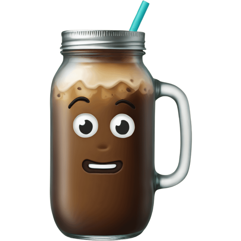 Mason jar iced coffee emoji