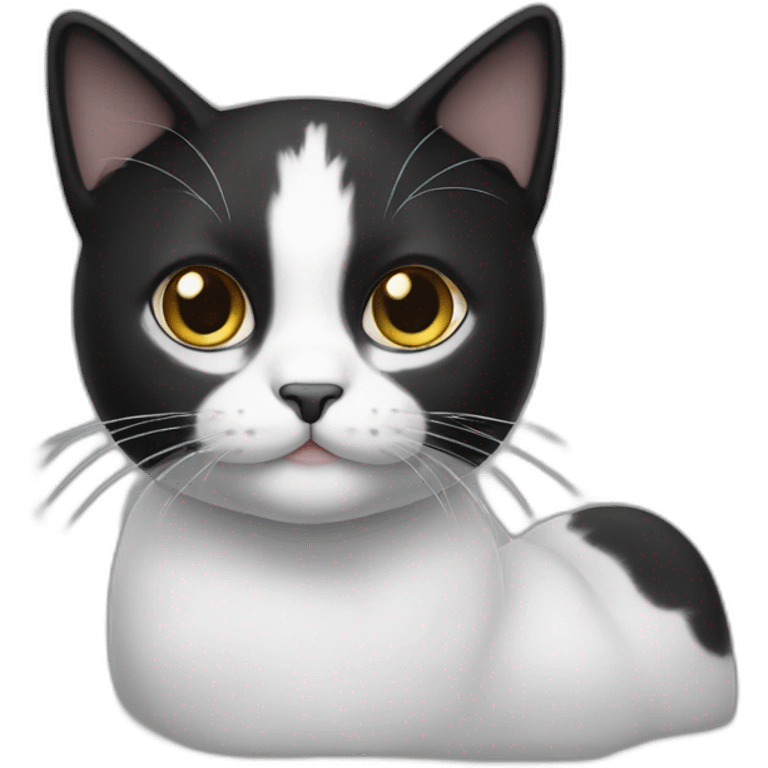 black&white-cat emoji